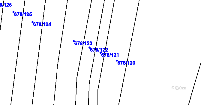 Parcela st. 678/121 v KÚ Bohaté Málkovice, Katastrální mapa