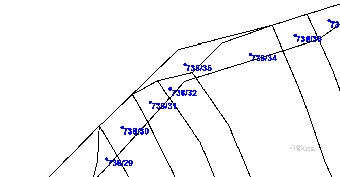 Parcela st. 738/32 v KÚ Bohaté Málkovice, Katastrální mapa