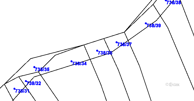 Parcela st. 738/36 v KÚ Bohaté Málkovice, Katastrální mapa