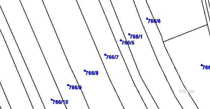 Parcela st. 766/7 v KÚ Bohaté Málkovice, Katastrální mapa