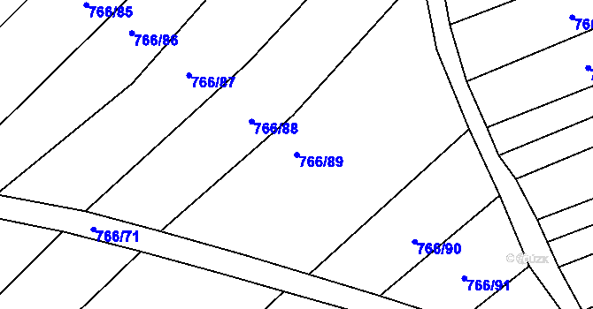 Parcela st. 766/89 v KÚ Bohaté Málkovice, Katastrální mapa