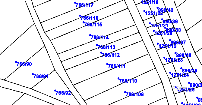 Parcela st. 766/112 v KÚ Bohaté Málkovice, Katastrální mapa