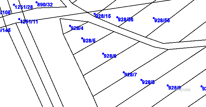 Parcela st. 928/6 v KÚ Bohaté Málkovice, Katastrální mapa
