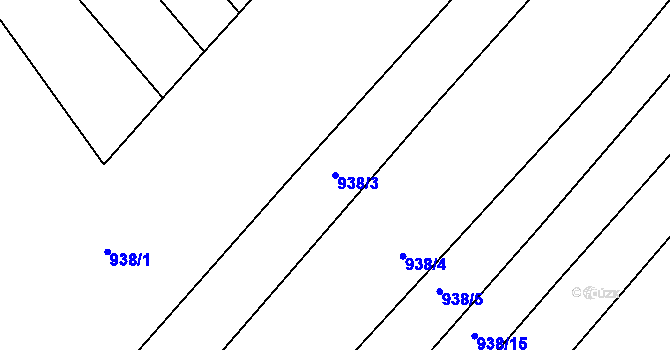 Parcela st. 938/3 v KÚ Bohaté Málkovice, Katastrální mapa