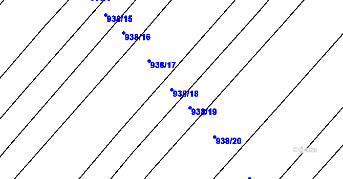 Parcela st. 938/18 v KÚ Bohaté Málkovice, Katastrální mapa