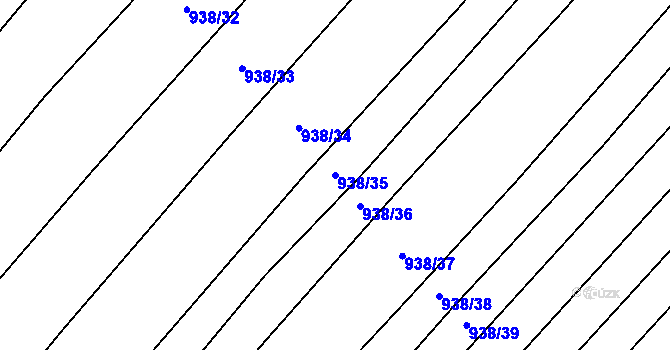 Parcela st. 938/35 v KÚ Bohaté Málkovice, Katastrální mapa