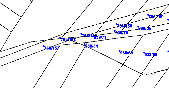 Parcela st. 938/54 v KÚ Bohaté Málkovice, Katastrální mapa