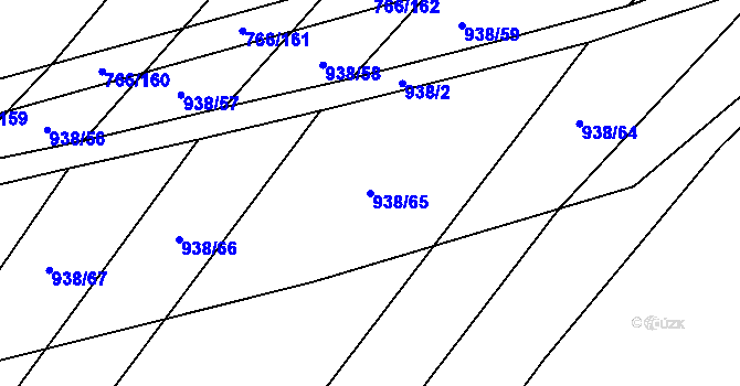 Parcela st. 938/65 v KÚ Bohaté Málkovice, Katastrální mapa
