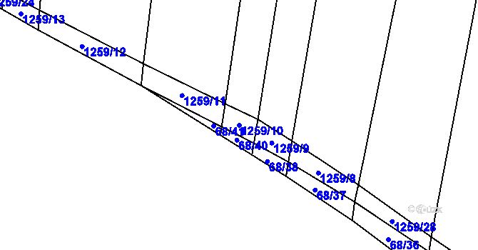 Parcela st. 1259/10 v KÚ Bohaté Málkovice, Katastrální mapa