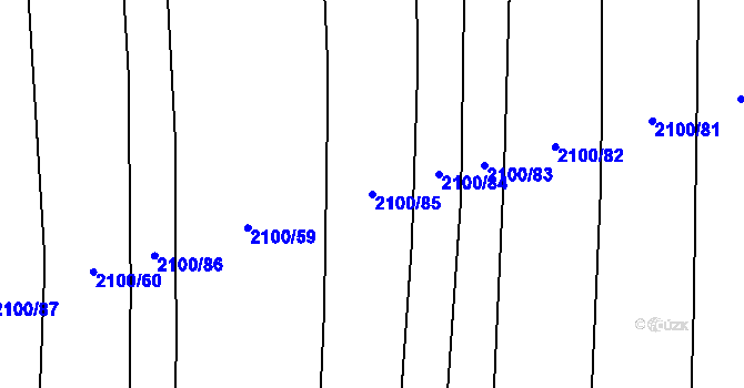 Parcela st. 2100/85 v KÚ Bohaté Málkovice, Katastrální mapa