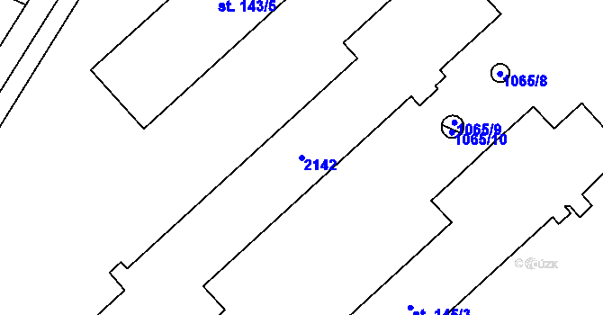 Parcela st. 2142 v KÚ Bohaté Málkovice, Katastrální mapa