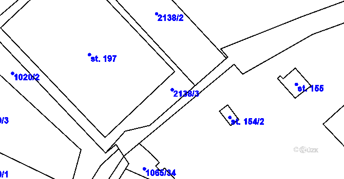 Parcela st. 2138/3 v KÚ Bohaté Málkovice, Katastrální mapa
