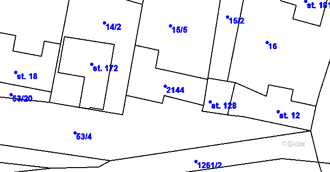 Parcela st. 2144 v KÚ Bohaté Málkovice, Katastrální mapa