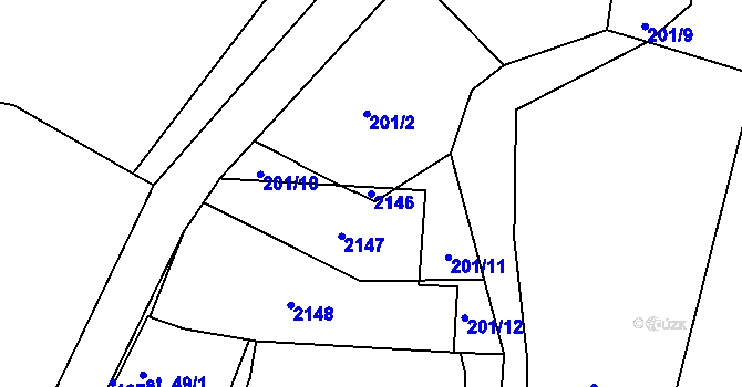 Parcela st. 2146 v KÚ Bohaté Málkovice, Katastrální mapa