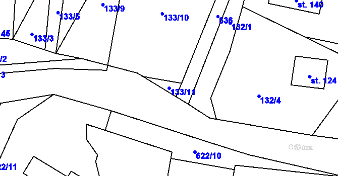 Parcela st. 133/11 v KÚ Bohatice u Zákup, Katastrální mapa