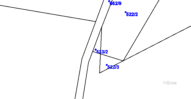 Parcela st. 523/2 v KÚ Bohatice u Zákup, Katastrální mapa