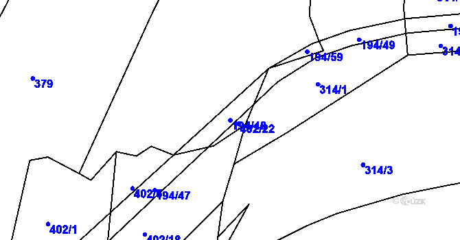 Parcela st. 194/48 v KÚ Bohdalec, Katastrální mapa
