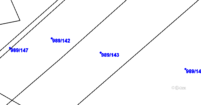 Parcela st. 989/143 v KÚ Bohdalec, Katastrální mapa
