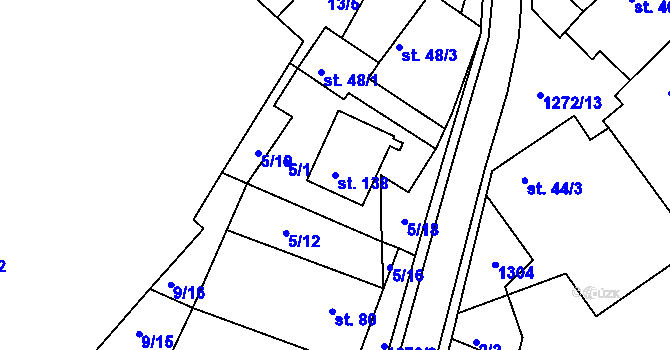 Parcela st. 138 v KÚ Bohdalec, Katastrální mapa