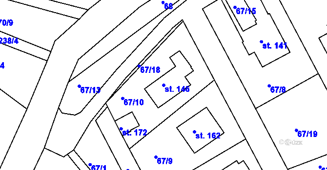 Parcela st. 146 v KÚ Bohdalec, Katastrální mapa
