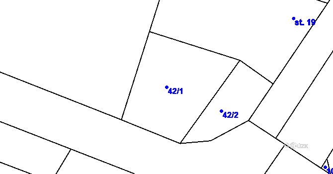 Parcela st. 42/1 v KÚ Bohdalice, Katastrální mapa