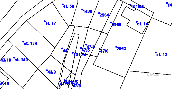 Parcela st. 47/4 v KÚ Bohdalice, Katastrální mapa