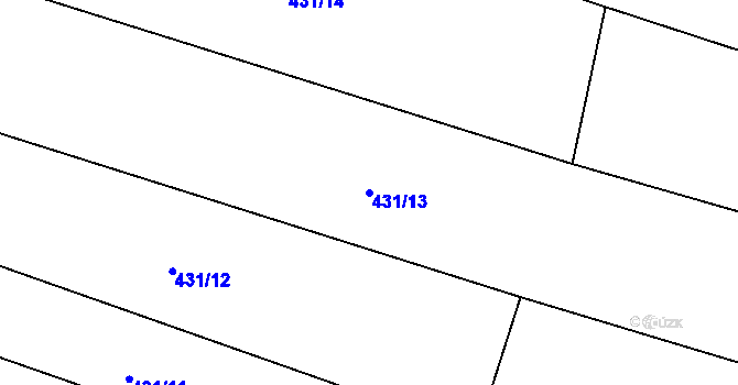Parcela st. 431/13 v KÚ Bohdalice, Katastrální mapa