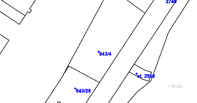 Parcela st. 843/4 v KÚ Bohdalice, Katastrální mapa