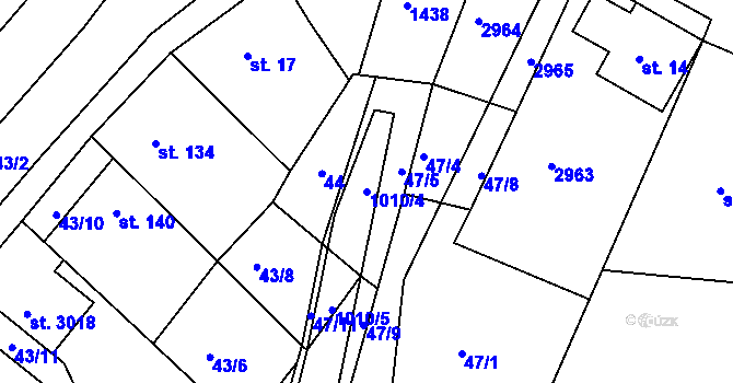 Parcela st. 1010/4 v KÚ Bohdalice, Katastrální mapa