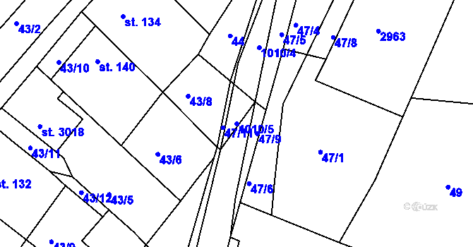 Parcela st. 1010/5 v KÚ Bohdalice, Katastrální mapa