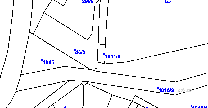 Parcela st. 1011/9 v KÚ Bohdalice, Katastrální mapa