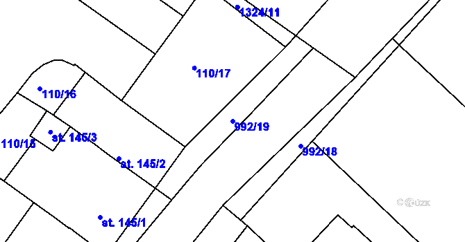 Parcela st. 992/19 v KÚ Bohdalice, Katastrální mapa