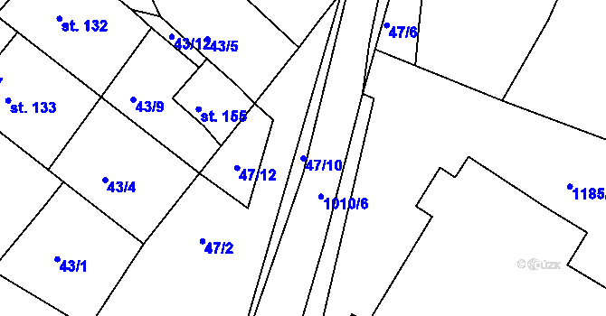 Parcela st. 47/10 v KÚ Bohdalice, Katastrální mapa