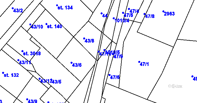 Parcela st. 47/11 v KÚ Bohdalice, Katastrální mapa