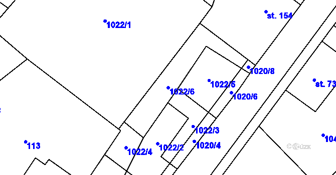 Parcela st. 1022/6 v KÚ Bohdalice, Katastrální mapa
