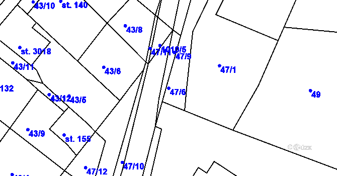 Parcela st. 47/6 v KÚ Bohdalice, Katastrální mapa