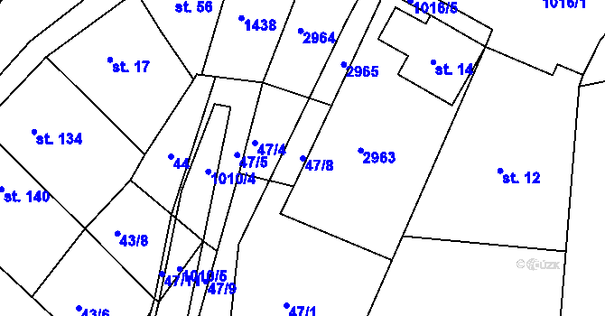 Parcela st. 47/8 v KÚ Bohdalice, Katastrální mapa