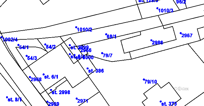 Parcela st. 79/7 v KÚ Bohdalice, Katastrální mapa