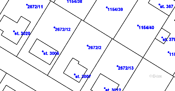 Parcela st. 2672/2 v KÚ Bohdalice, Katastrální mapa