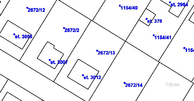 Parcela st. 2672/13 v KÚ Bohdalice, Katastrální mapa