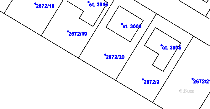 Parcela st. 2672/20 v KÚ Bohdalice, Katastrální mapa