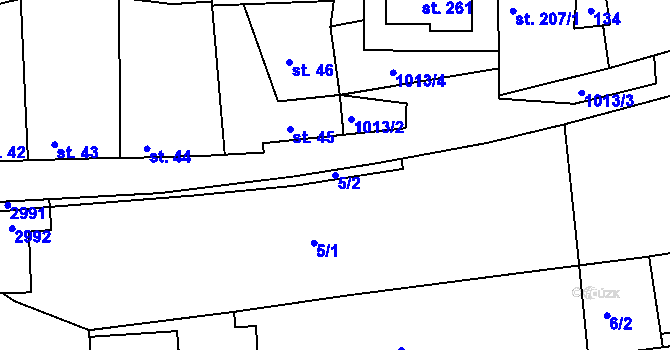 Parcela st. 5/2 v KÚ Bohdalice, Katastrální mapa