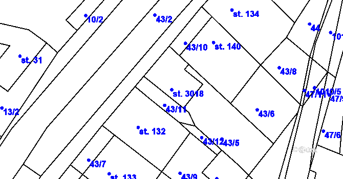 Parcela st. 3018 v KÚ Bohdalice, Katastrální mapa