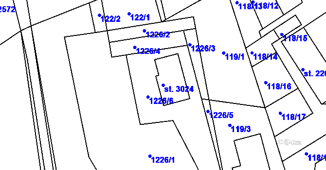 Parcela st. 3024 v KÚ Bohdalice, Katastrální mapa