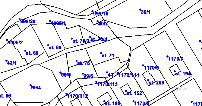 Parcela st. 71 v KÚ Pavlovice, Katastrální mapa