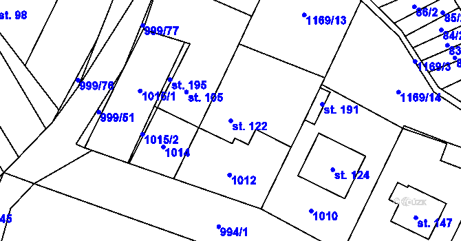 Parcela st. 122 v KÚ Pavlovice, Katastrální mapa