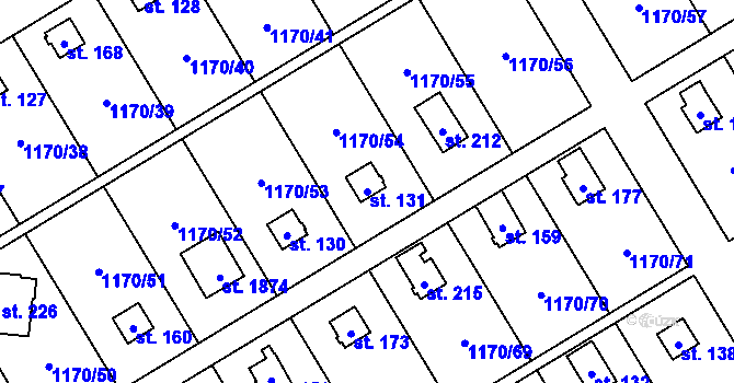 Parcela st. 131 v KÚ Pavlovice, Katastrální mapa