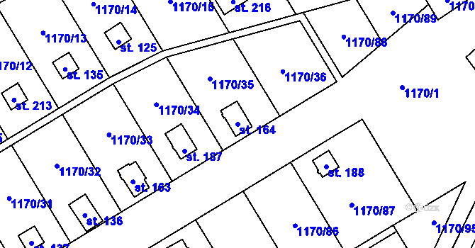 Parcela st. 164 v KÚ Pavlovice, Katastrální mapa