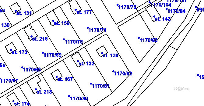 Parcela st. 138 v KÚ Pavlovice, Katastrální mapa