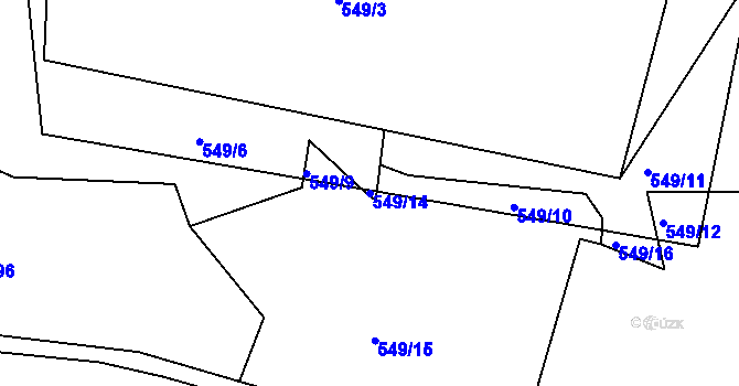 Parcela st. 549/14 v KÚ Bohdalín, Katastrální mapa